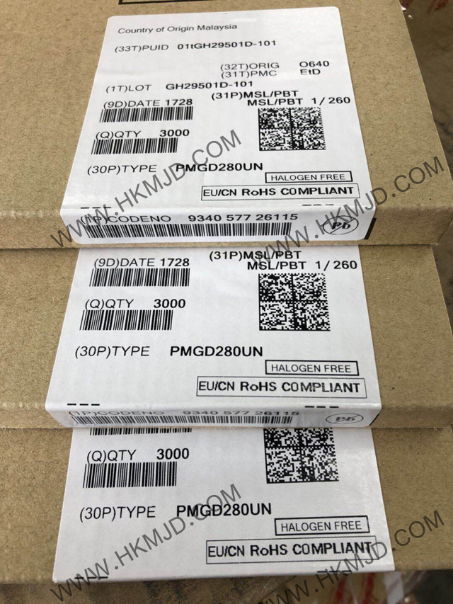 雙N 溝道《PMGD280UN》MOSFET陣列 20V 870mA 400mW 表面貼裝 6-TSSOP