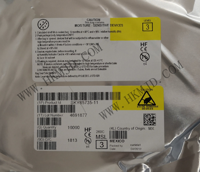 （分銷(xiāo)Skyworks）射頻前端《SKY85735-11》5 GHz、802.11ac 前端模塊
