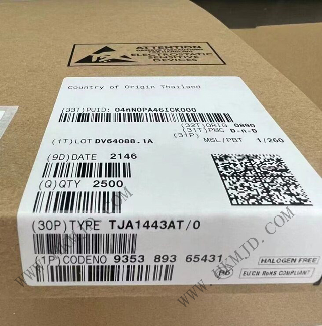 （分銷NXP）CAN 接口IC TJA1443AT、TJA1443AT/0Z 帶睡眠模式的高速 CAN 收發(fā)器