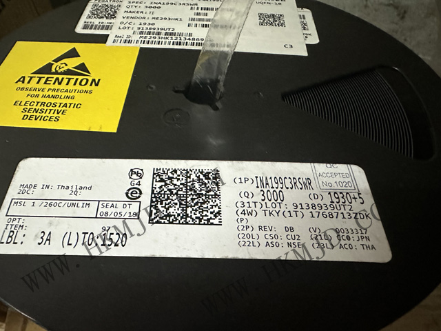 原裝出售TI INA199C3RSWR 26V，雙向電流感應(yīng)放大器 10-UQFN -40 至 125