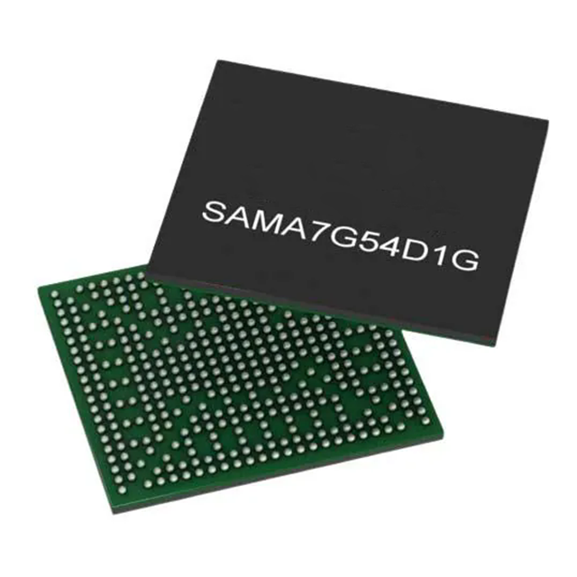 Microchip SAMA7G54D1GT-I/4UB ARM Cortex A7 微處理器 MPU，帶 MIPI 攝像頭和 1Gb 集成 DDR3L