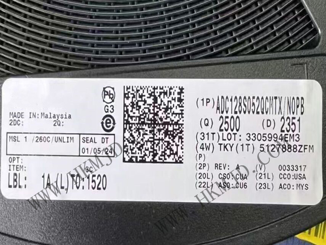 TI ADC128S052QCMTX 低功耗八通道 CMOS 12 位模數轉換器
