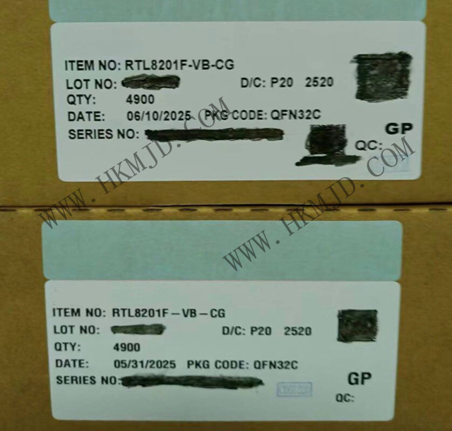 Realtek（瑞昱）以太網芯片 RTL8201F-VB-CG 單端口10/100Mbps以太網物理層收發(fā)器