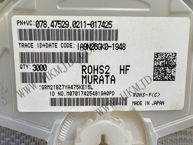 村田_GRM21BZ7YA475KE15L_陶瓷電容器 (SMD)_4.7μF 35V 0805 MLCC