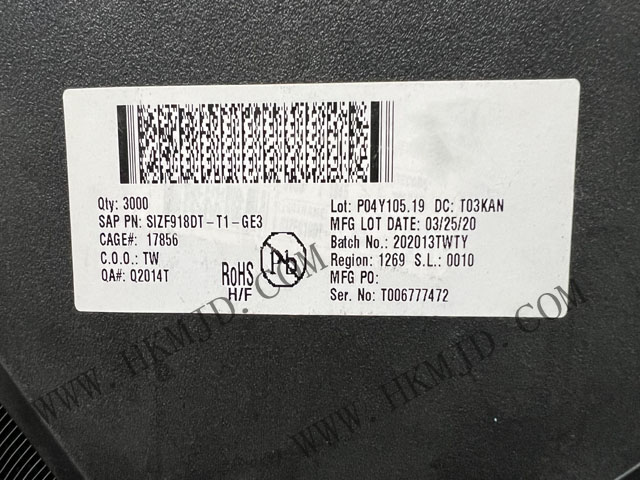 明佳達現(xiàn)貨Vishay SIZF918DT-T1-GE3 雙N溝道30V（D-S）MOSFET，帶肖特基二極管