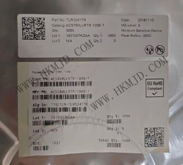明佳達(dá)電子供應(yīng)【Allegro】ACS780LLRTR-100B-T 100A 霍爾效應(yīng)電流傳感器IC